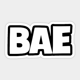 Bold white 'BAE' slang text Sticker